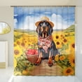 thumbnail image 3 of Vintage Bloodhound Says Hello Mother's Day Summer Sunflower Field Shower Curtain Dog Lover Waterproof Bathroom Bathtub Curtain - 12005, 3 of 5