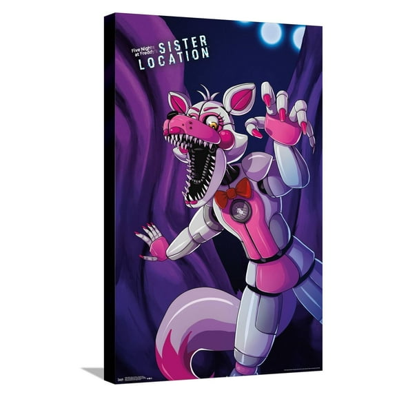 Five Nights at Freddy's: Sister Location - Funtime Foxy Canvas Wall Poster, 14.725" x 22.375"