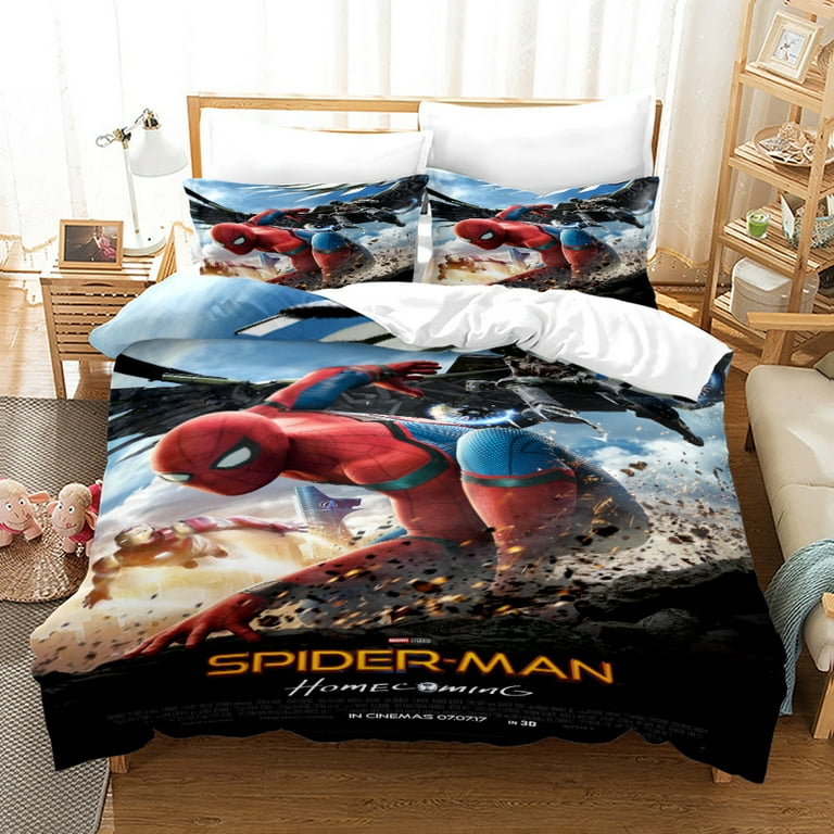Spider-Man Cartoon Anime Piece/3 Piece Bedding Sets Comforters