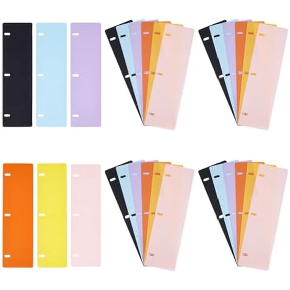 30Pcs Mini Binder Divider Snap-in Bookmark, 278x80mm/10.94x3.15inch 6Colors 3 Ring Binder Notebook Divider Removable Plastic Loose Leaf Dividers for Notebook Planner$$Office