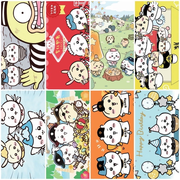 Juego de pósteres de anime Chiikawa, 8 piezas, impresiones artísticas de pared sin marco