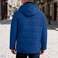 thumbnail image 6 of Men's Hooded Puffer Jacket Full Zip Padded Coat,Warm Windbreaker Fall Winter Outerwear Relaxed Comfy Daily Outing Wear,Blue,S, 6 of 9