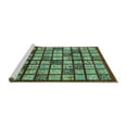 thumbnail image 2 of Ahgly Company Machine Washable Indoor Round Abstract Turquoise Blue Modern Area Rugs, 4' Round, 2 of 4