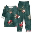 thumbnail image 2 of Edvintorg 2 Piece Lounge Set Women Women's Summer Printed Half Sleeve Round Neck Cropped Top + Casual Pants Suit Set Two Piece Lounge Set Army Green M, 2 of 5