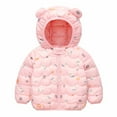 thumbnail image 2 of Hicidod Toddler Puffer Jacket Cute Bear Ears Hooded Long Sleeve Down Coats Lightweight Printed Thicken Puffy Outerwear, 2 of 6