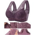 thumbnail image 5 of Women Front Closure Bra Lace Front Zippered Underwear Sexy V Lace Bralette Front Zipper Wireless Everyday Bra Plus Size Vest for Women, 5 of 8