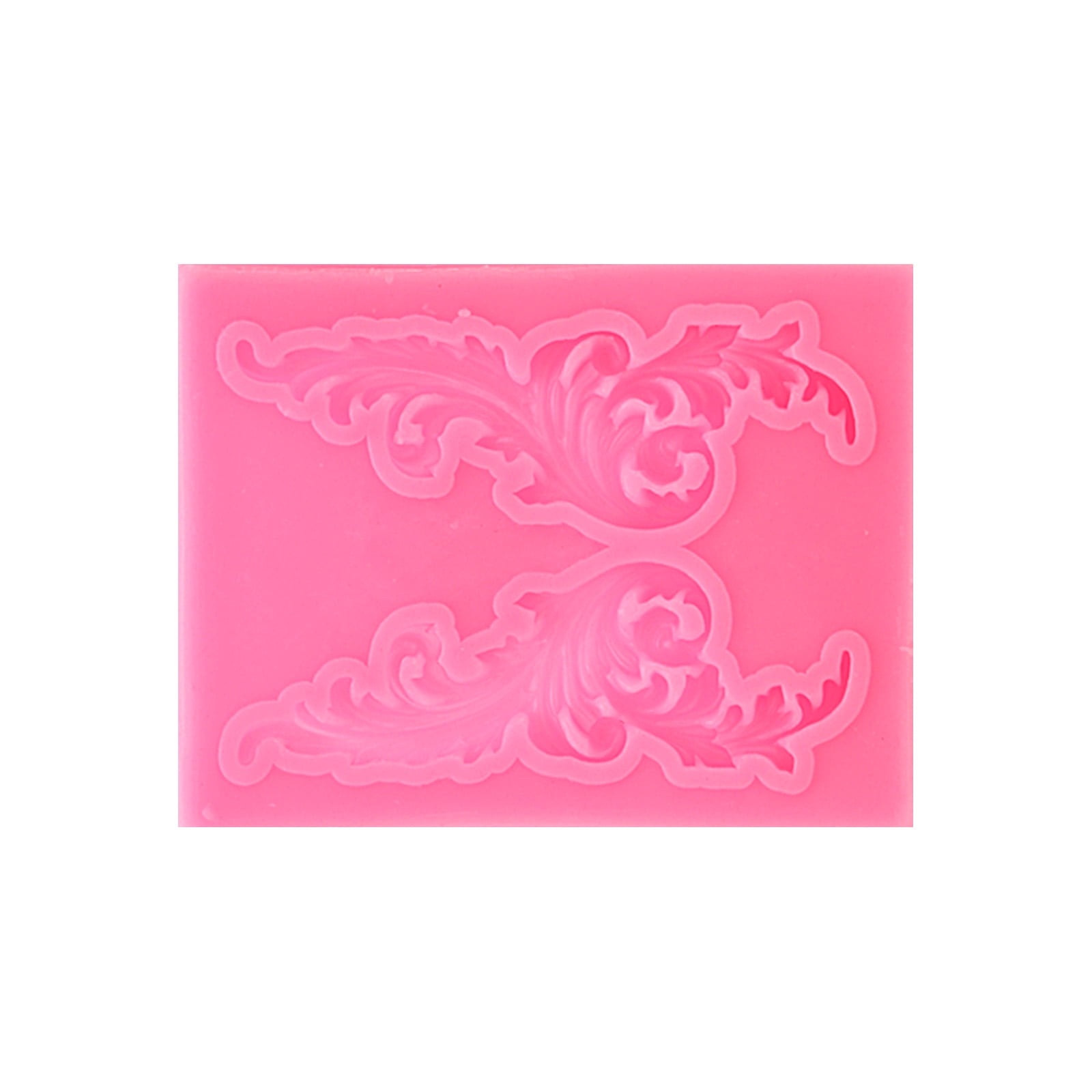 Uxcell 5 Pcs Polymer Clay Mold, Clay Mold Fondant Mold 3D Baroque Lod-Mold Silicone for Crafts Air Dry DIY Cake Pink
