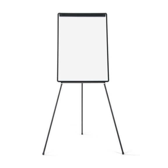 Magnetic Dry-Erase Tripod Presentation Easel, Black Plastic Frame, 29.5" X 42"