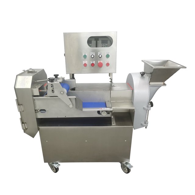 Fruit Vegetable Slicing Shredding Dicing Machine Double Head Variable Frequency Vegetable Cutter 110V