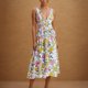 thumbnail image 2 of Vestido de Espalda Abierta para las Mujeres Cuello Sling Detalle de Encaje, Sólido Y Cuadrado Impresión Vestido sin Mangas Casual, 2 of 5