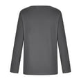 thumbnail image 4 of Comfortable and Trendy Outfits Clearance Women Long Sleeve Casual Crewneck T Shirt Solid Color Pullover Tops Classic-Fitting Fashion Blouses Women's Blouses New Dark Gray M, 4 of 7