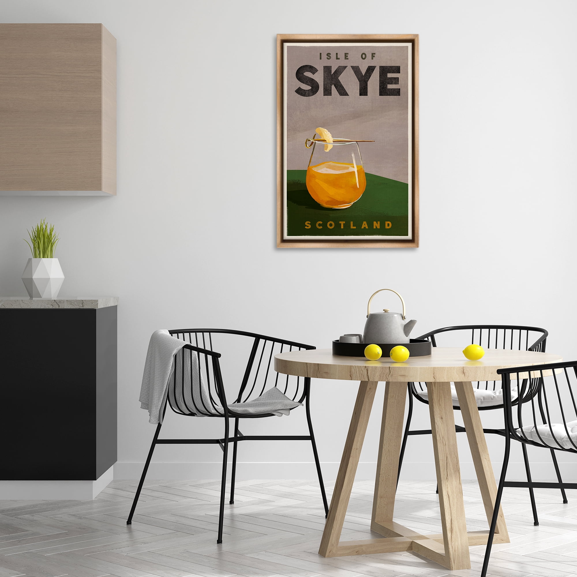 Stupell Industries Isle of Skye Cocktail Food & Beverage Painting Brown Floater Framed Canvas Art Print Wall Art, 21 x 31