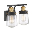 thumbnail image 4 of Macauley 2-Light Bathroom Vanity Light in Vintage Black with Warm Brass, 4 of 5