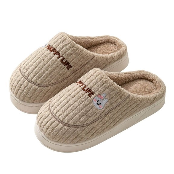 YLYL Home Slippers for Women Men Warm Cozy Fuzzy Plush Slip on Non-Slip Winter Indoor Bedroom Shoes