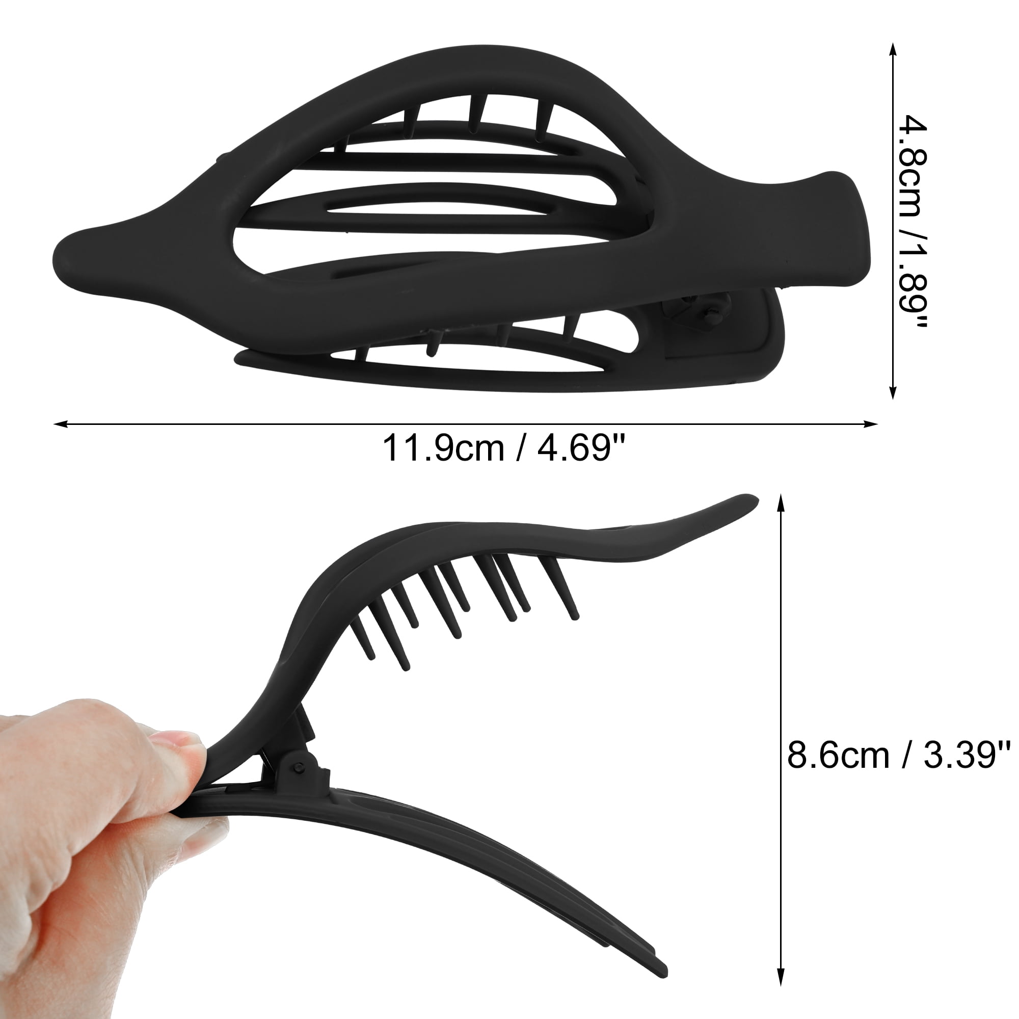 Unique Bargains 3Pcs Plastic Hair Claws Hair Clips Hair Barrettes Black