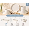 thumbnail image 4 of AmorArc Ceramic Dinnerware Set for 8 | Speckled Stoneware Plates and Bowls with unglazed terracotta | Scratch Resistant, Dishwasher & Microwave Safe ,Service for 8 Dishes Set(24pcs),Beige, 4 of 11