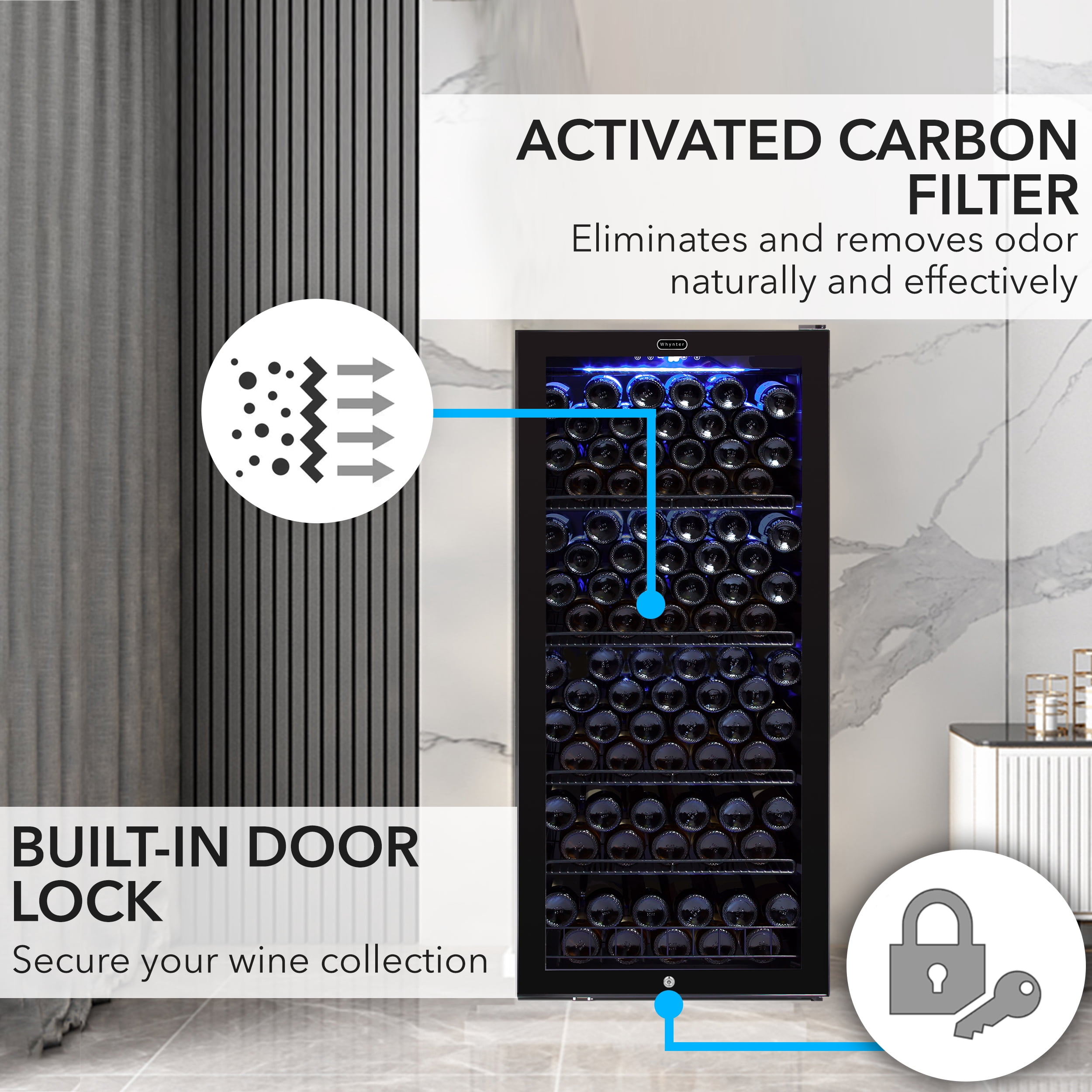 Freestanding 124 Bottle Wine Refrigerator