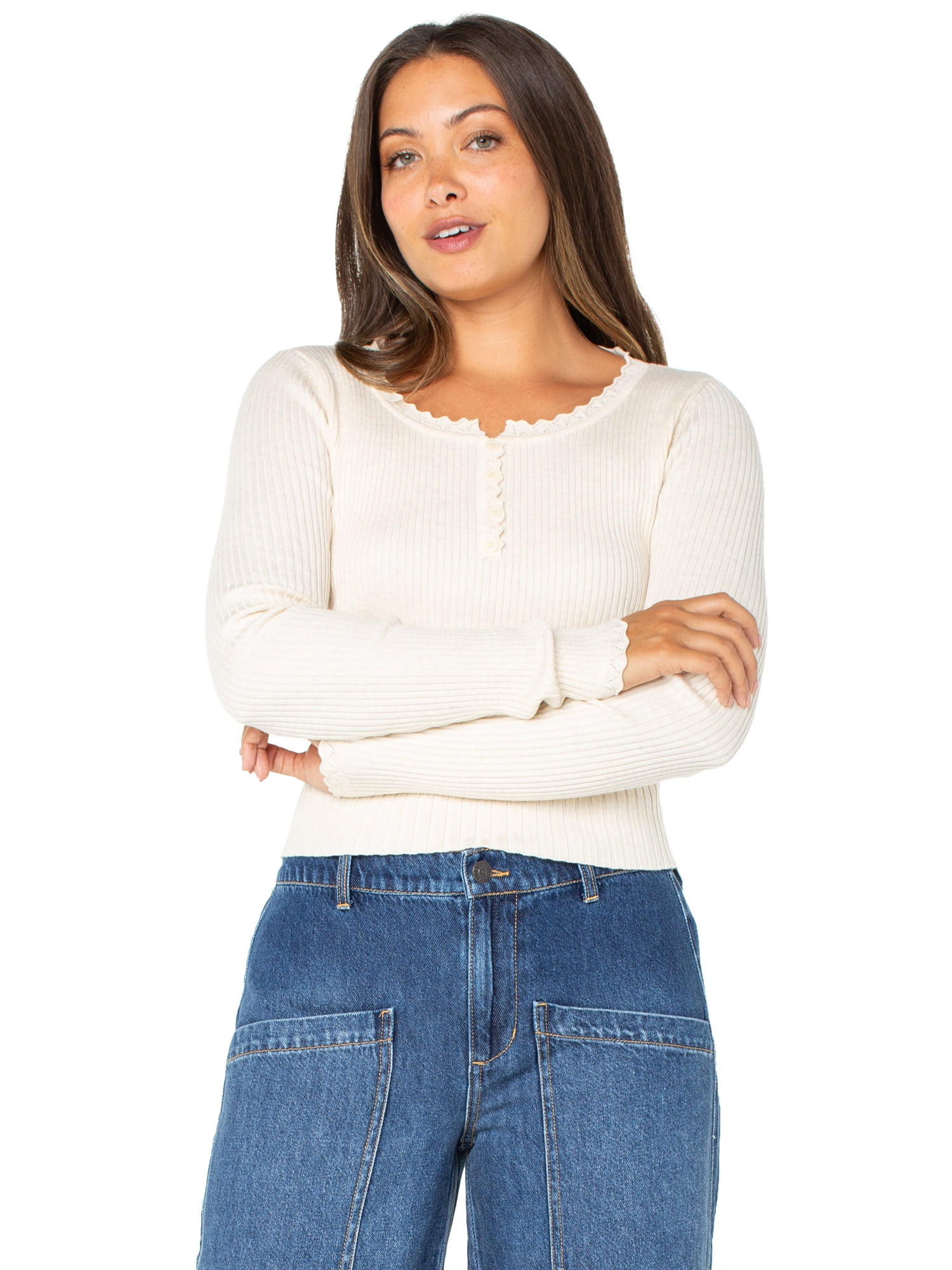 Celebrity Pink LS HENLEY TOP