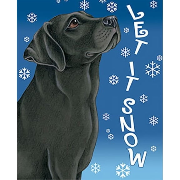 Black Labrador - Best of Breed Let It Snow House Flag