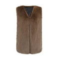 thumbnail image 4 of QSAWXQZ Women's Faux Fur Vest Sleeveless Solid Fuzzy Open Front Outwear Vest for Spring Coffee 5XL, 4 of 8
