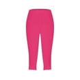 thumbnail image 6 of JoveMarine Work Pants Women - Elastic High Waist Diamond Rhinestone Decor Slim Fit Bottoming Capris for Party Workout, Tummy Control Stretchy,Hot Pink M, 6 of 7