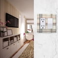 thumbnail image 5 of Yayeee Rocker Switch Wall Plate 3-Gang 6.5"x4.6" Home Decorative Outlet Cover, Beige Plaid Pattern, 5 of 6