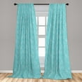 thumbnail image 5 of Ambesonne Turquoise Curtains, Sea Inspired Lines, Pair of 28"x95", Pale Blue White, 5 of 5