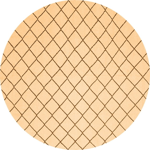 Ahgly Company Indoor Round Solid Orange Modern Area Rugs, 6' Round