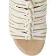 thumbnail image 5 of Cecelia New York Serena Espadrille Wedge WHITE GOLD TAN Platform Tie Up Sandals (WHITE GOLD TAN, 6), 5 of 6