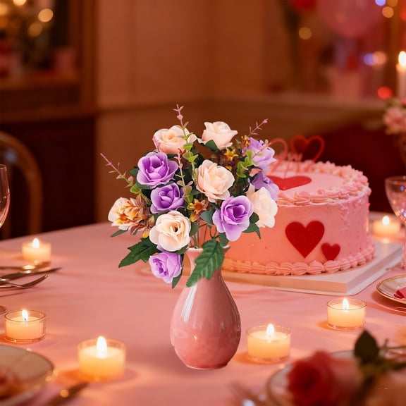 Romantic Decor Easter Rose Flowers Artificial, Valentine's Day Centerpieces, Kitchen Table Centerpiece Valentine Decor, Valentines Day Centerpiece for Table(1PCS)