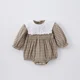 thumbnail image 1 of Korean Spring Baby Girls' Bodysuit Cute Toddler Plaid Big Lapel One Piece Sisters Clothes Children's Girls Princess Dress, 1 of 6