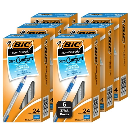 UPC: 0070330377332 | BIC Round Stic Xtra Life Blue Ballpoint Pens  Medium Point (1.0mm)  144-Count Pack of Bulk Pens  No. 1 Selling Ballpoint Pens