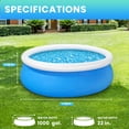 thumbnail image 7 of Mousport 10ft x 30in Round Inflatable Swimming Pool with Filter – Blue Fast Set Family Pool for Backyard Outdoor Summer Use, 7 of 7