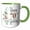 Green/White, variant on 3drose, Happy 70th Birthday with Pink Blush Flowers, 11oz Mug
