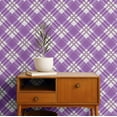 thumbnail image 2 of S4Sassy Self Adhesive Wallpaper, Mosaic Check Print Wallpaper, Purple Removable Diy Vinyl Wall Covering, Textured Peel And Stick Contact Paper For Entryway Accent Wall, Home Decor (25"X 240"), 2 of 9