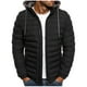 Pisexur Men's Hooded Winter Coat Warm Puffer Jacket Thicken Cotton Coat with Removable Hood - image 1 of 3