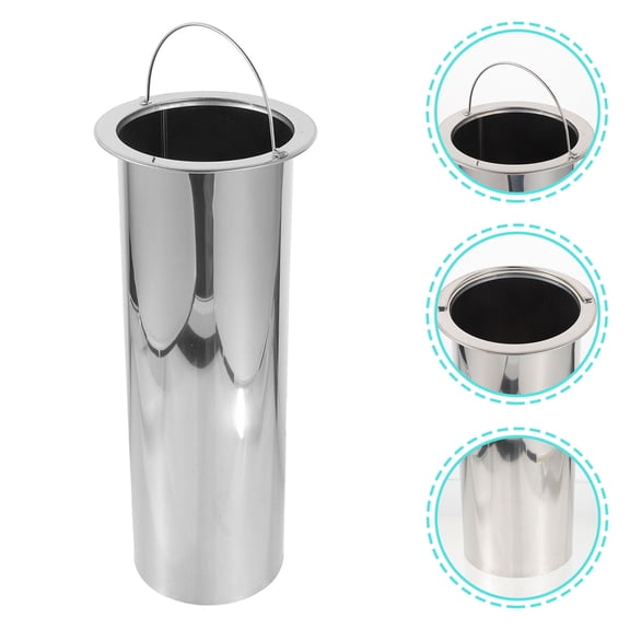 CATIEBYE Stainless Steel Skewers Bucket for Barbecue and Chopsticks Durable Metal Sticks Container with Handle