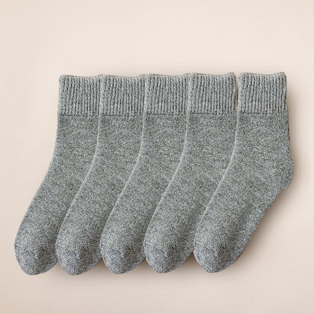 Calcetines de invierno para hombre, calcetines de rizo, más calcetines de tubo acolchados de color sólido y calcetines de toalla, calcetines cálidos de dos barras