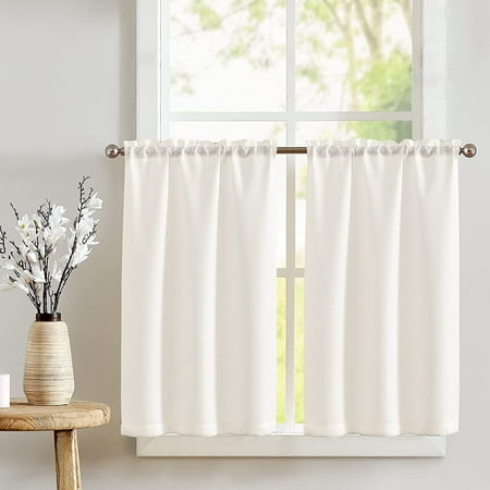 Ffycintier Curtains 36 Inch Length Short For Small Window White Rod Pocket Kitchen Tier Curtain Panels Set Of 2 Canada Rod Pocket Kitchen Tier Curtain Panels, Curtains 36 Inches Long
