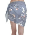 thumbnail image 2 of JUNZAN Women Chiffon Short Sarongs Cover Ups Beach Swimsuit Wrap Skirt,Watercolor Flowers Butterfly, 2 of 7