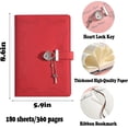 thumbnail image 2 of Diario con Cerradura y Llave LIUXGMXG Corazón de Cuero Rosa A5 360 Páginas, 2 of 5