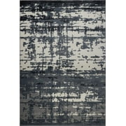 Ladole Rugs Durable Barrie Abstract Design Micro Polyester Area Rug Carpet in Grey-Ivory (6'5" x 9'5" , 200cm x 290cm)