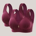 thumbnail image 2 of ATOYSOY 2 Pack Everyday Bra for Women Ruched Solid Color Underwear Push Up Bralette Workout Teens Breathable Comfort Bra Embroidered Wirefree Multi-color 42, 2 of 3