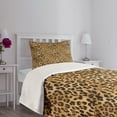 thumbnail image 5 of Ambesonne Brown Quilted Bedspread Set 2 Pcs, Leopard Print, Twin Size, Brown, 5 of 6