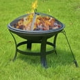thumbnail image 1 of Fogata al aire libre Fogata Fogata de acero Fogata Estufa de calefacción para Patio Jardín con tapa de parrilla de póquer Negro 565650cm Vhermosa Juegos de Mesa, 1 of 5