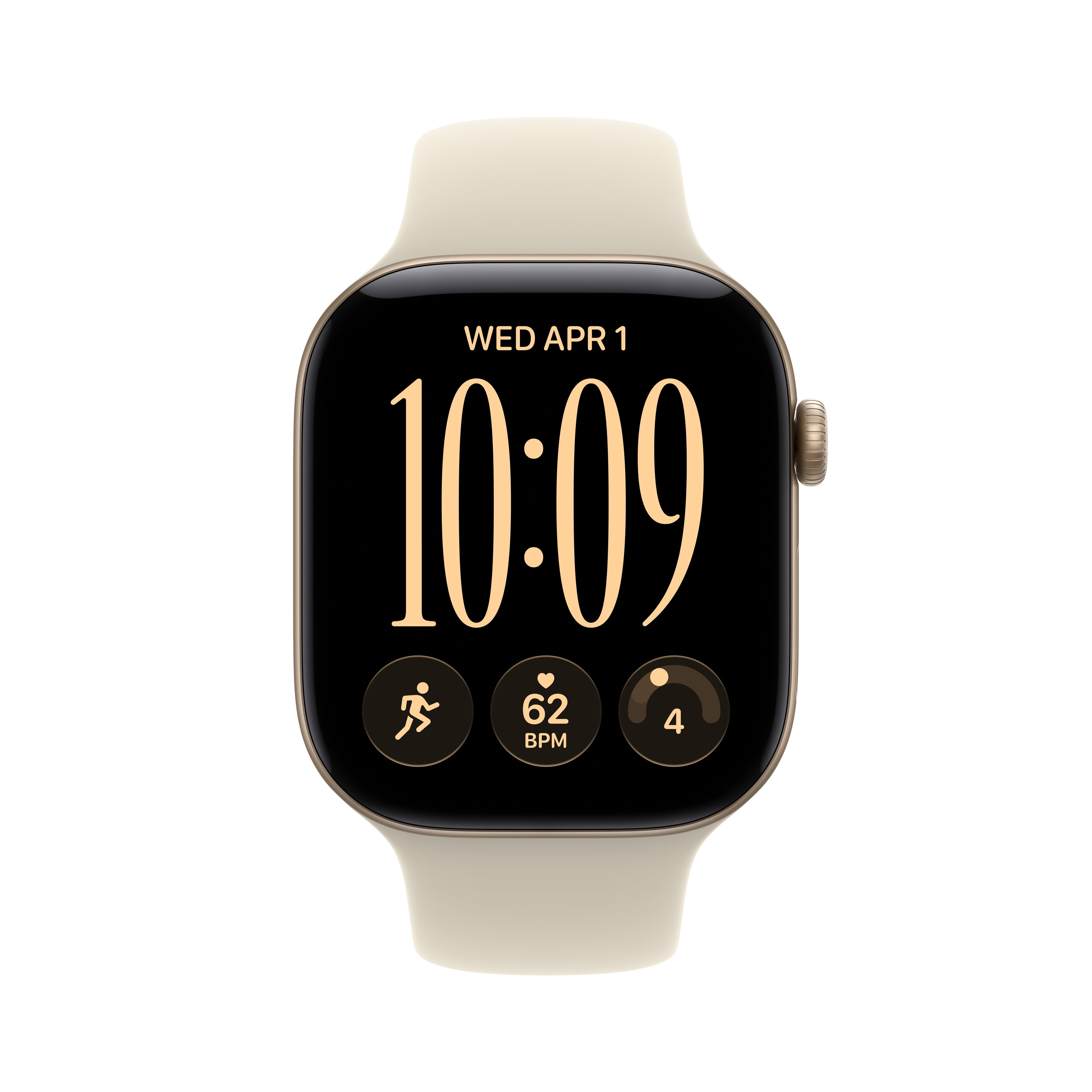 Apple Watch Series 12 GPS + Cellular 46mm Light Gold Aluminum Case with Sand Sport Band - M/L