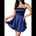 thumbnail image 2 of Vestido de Fiesta de Verano para Mujer, Estilo Tubo, para Cóctel, Minivestido con Volantes. Azul Marino XL, 2 of 10