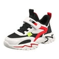 thumbnail image 2 of Toddler Boys Lightweight Running Shoes Casual Non Slip High Top Basketball Shoes Stylish Comfortable Platform Athletic Shoes Red Size 2 Big Kids, 2 of 5