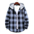 thumbnail image 2 of YAYUBA Mens Plaid Flannel Hoodie Shirt Casual Button Down Jacket Shirts Stylish Long Sleeve Shirts with Pocket, 2 of 5
