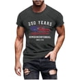 thumbnail image 3 of 250 Anniversary Patriotic Graphic T Shirt Print Short Sleeve Independence Day 250Th Mens Graphic Tees Grey M, 3 of 6